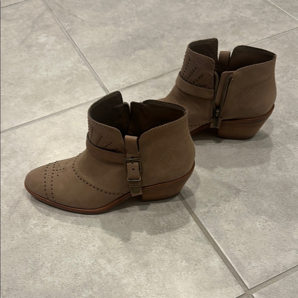 Vince Camuto Brown Ankle Booties with Western Flair